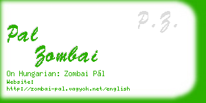 pal zombai business card